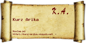 Kurz Arika névjegykártya